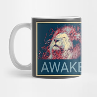 Awake - Sleeping lion in Shepard Fairey style Mug